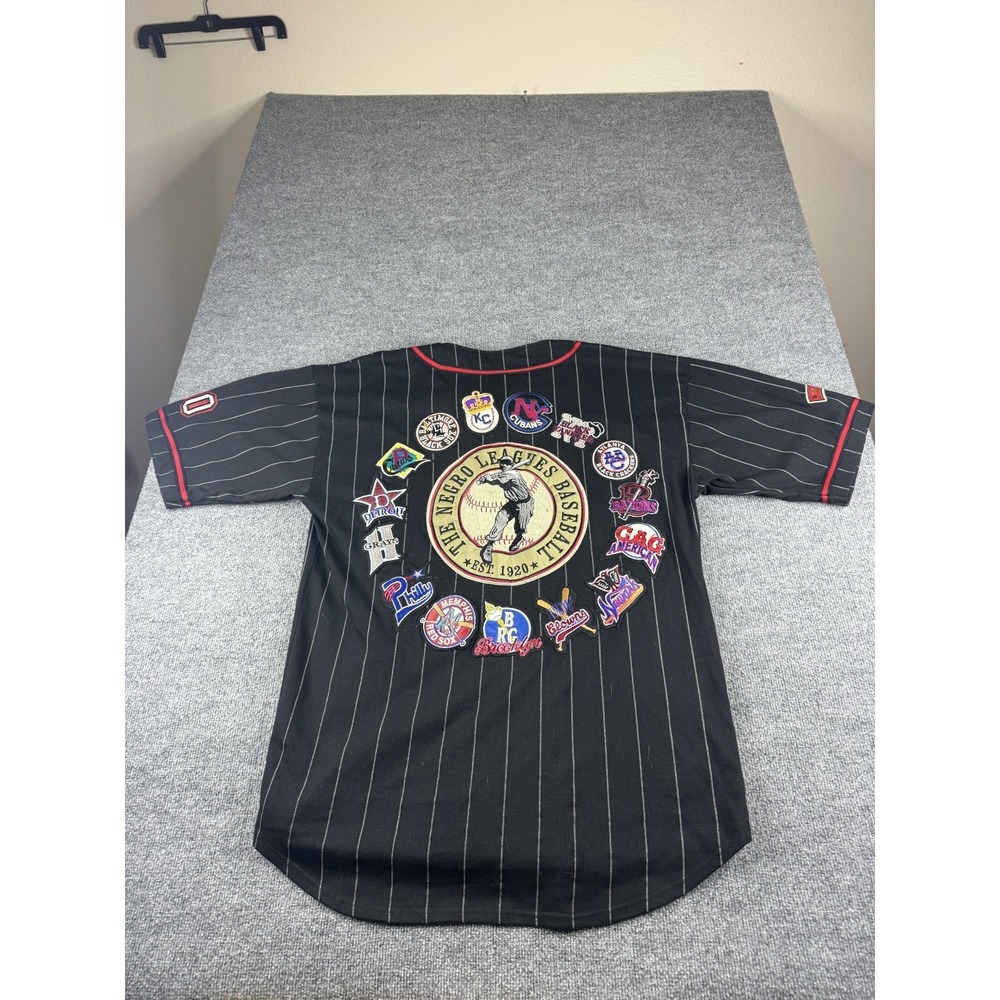 VINTAGE Negro Leagues Baseball Jersey Adult 4XL Black Patches Teams Headgear Men